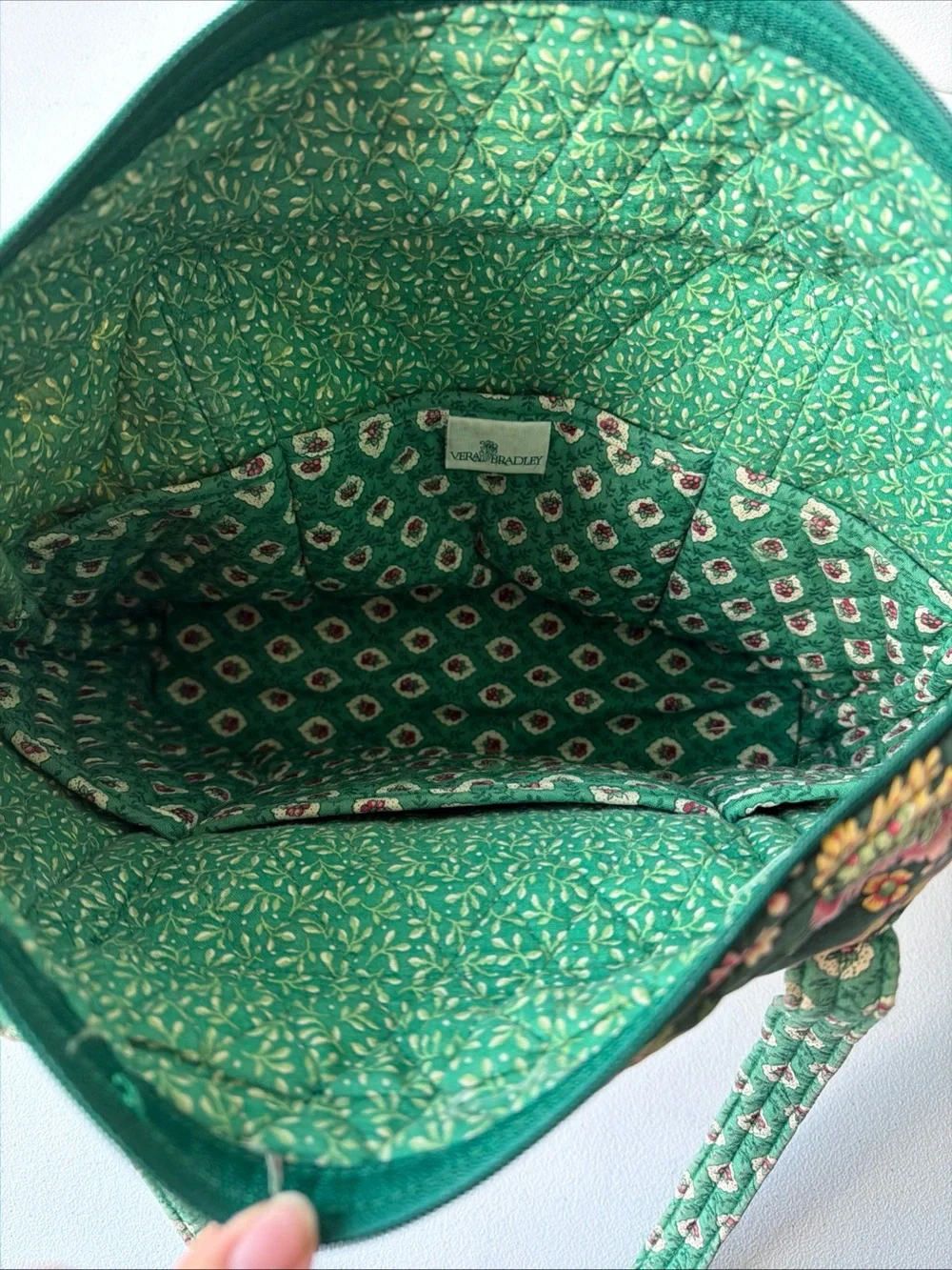 Vera Bradley Green Quilted Floral Tote
